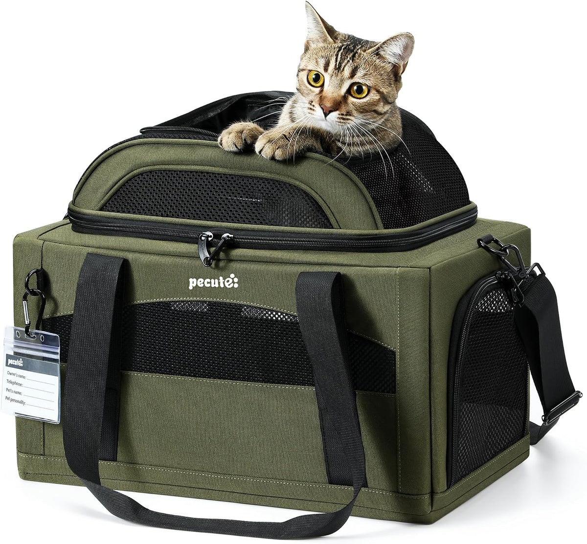 Pecute Transportador de mascotas expandible aprobado por aerolíneas...