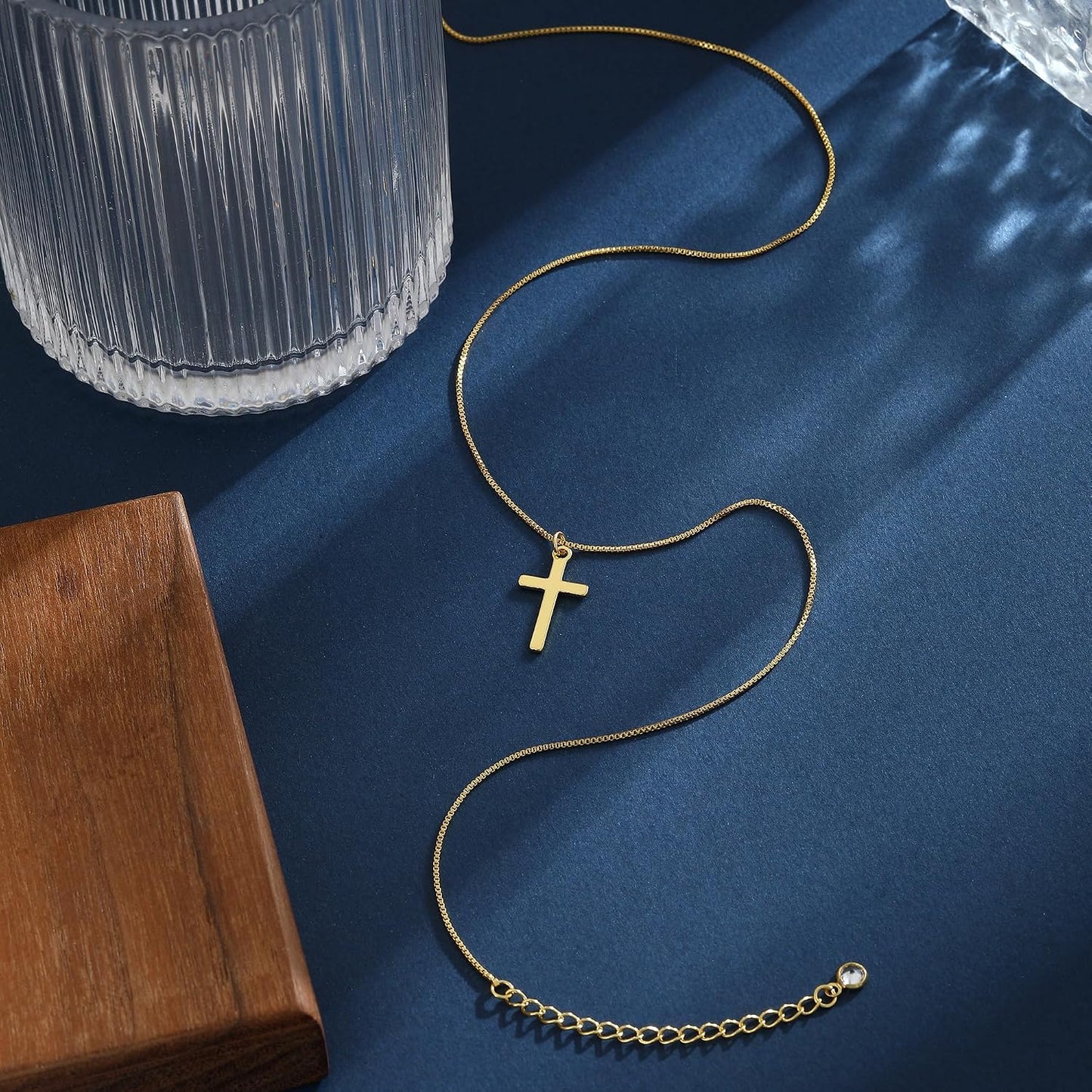 JIKASI Collar de cruz para mujer, chapado en oro o plata de 14 quil...