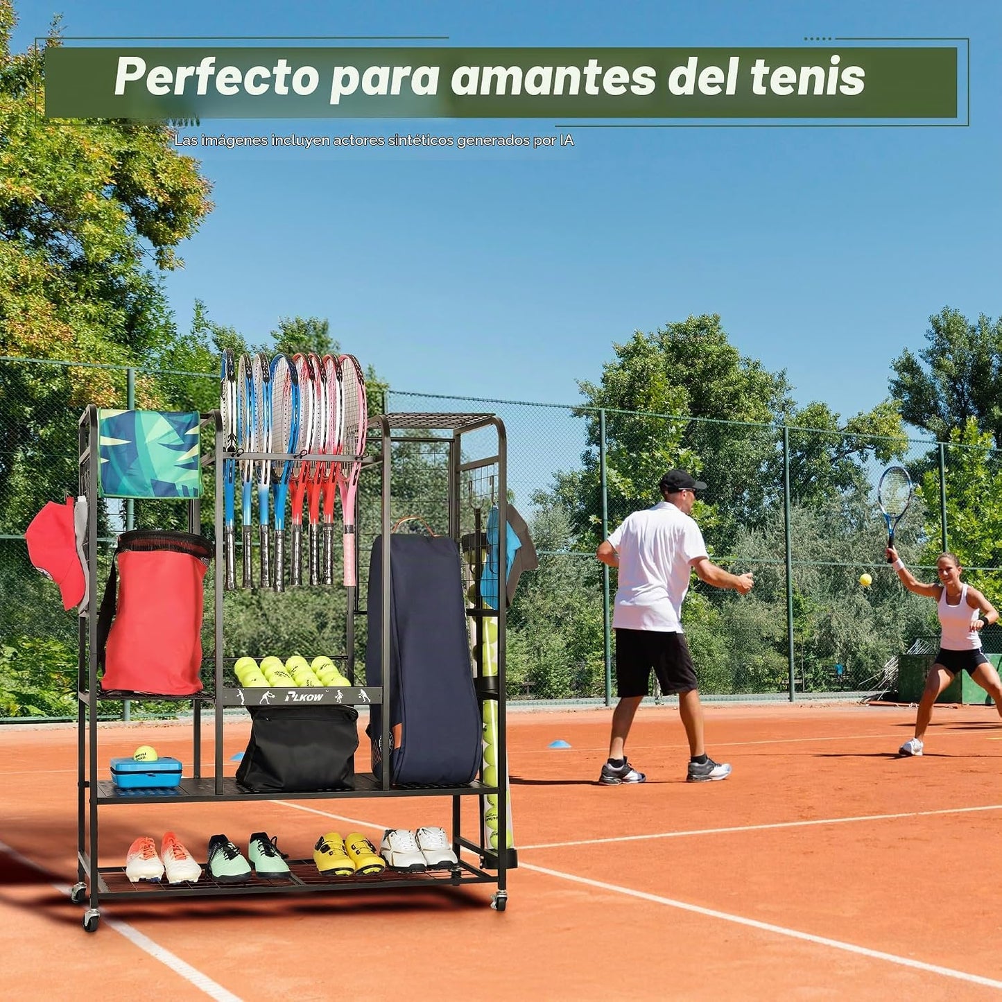 PLKOW Organizador de bolsas de tenis para raquetas de tenis, soport...