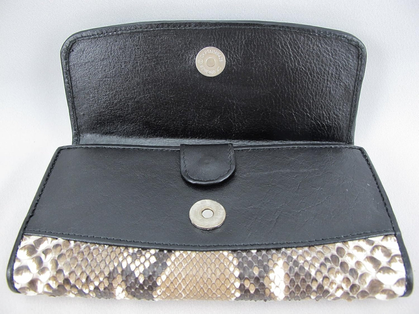 Pelgio Genuino Python piel serpiente cuero mujer triple embrague ca...