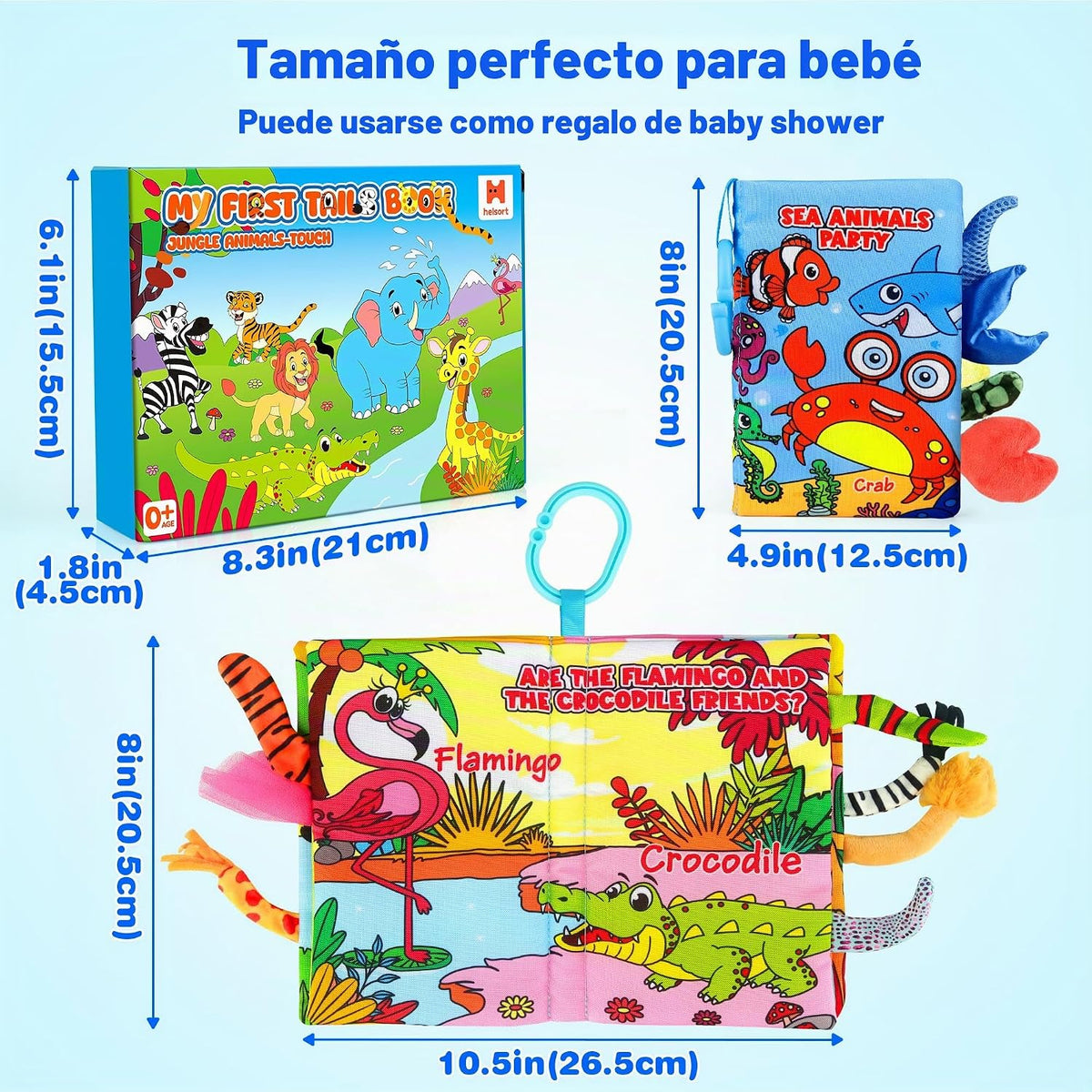 Helsort 2 piezas de libros de tela arrugada - Juguetes sensoriales...