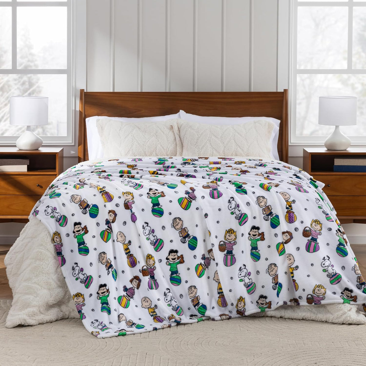 Berkshire Peanuts® VelvetLoft® - Manta de felpa de Snoopy con bonit...