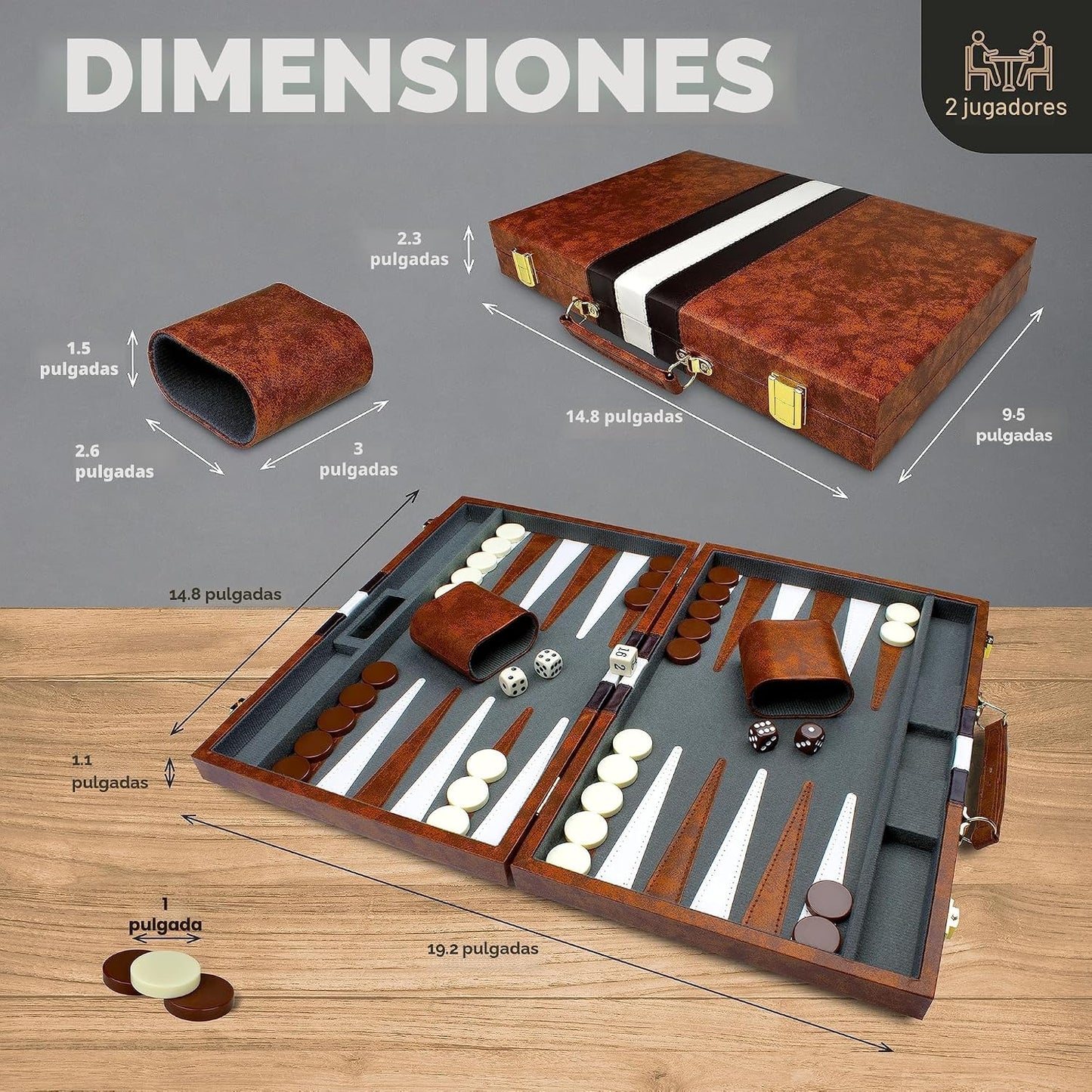 Juegos de Backgammon Grandes para Adultos - Juegos de Mesa Clásicos...