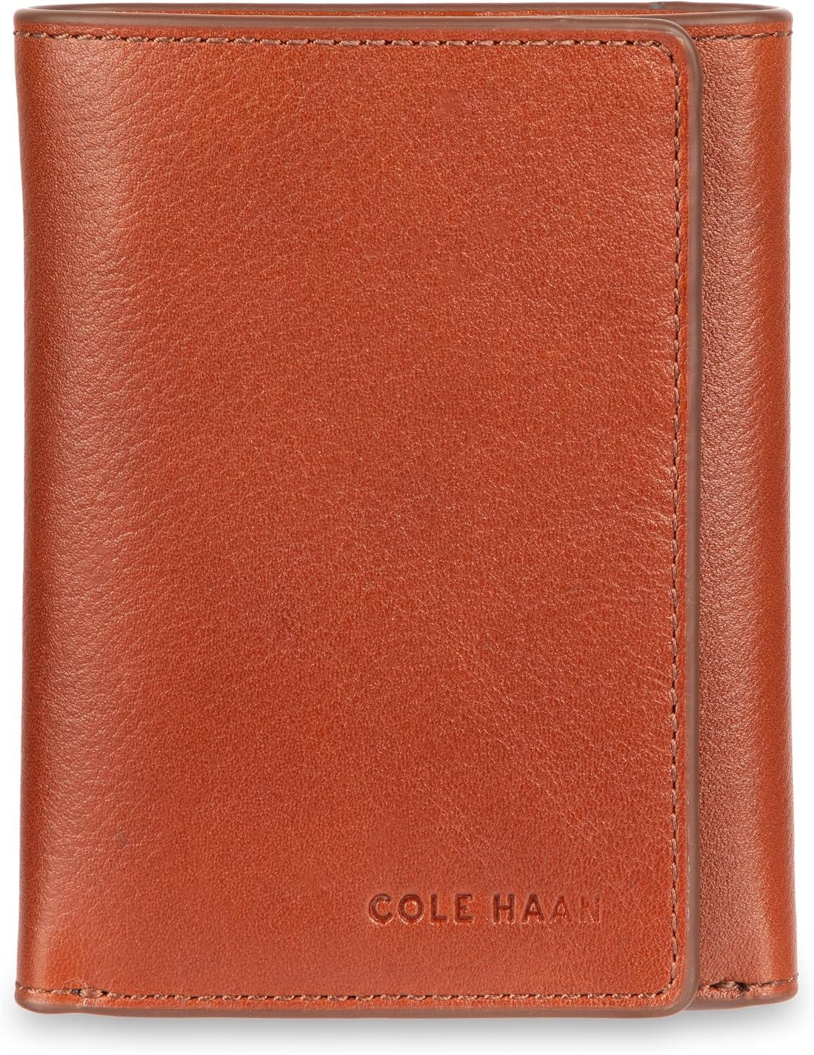 Cole Haan Billetera compacta de cuero para hombre con triple pliegu...