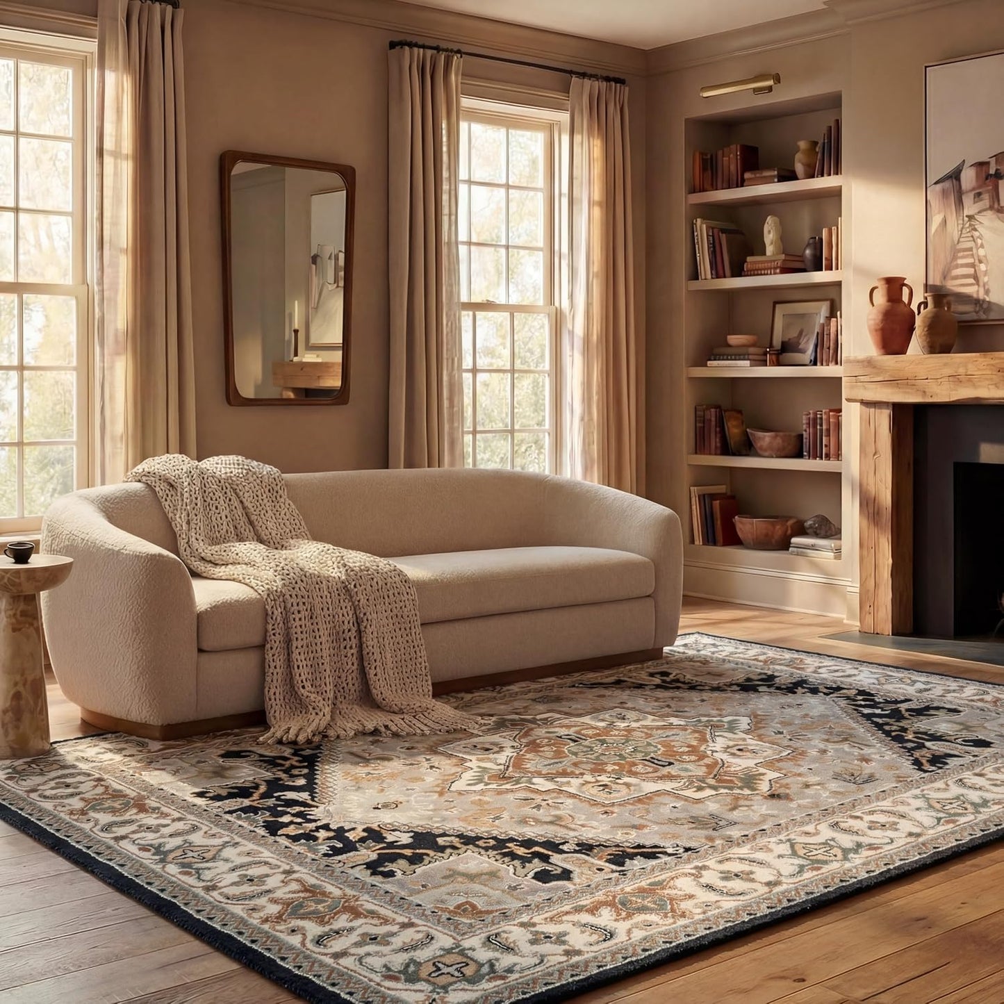 SAFAVIEH Heritage Collection - Alfombra de área de 9 x 12 pies, gri...