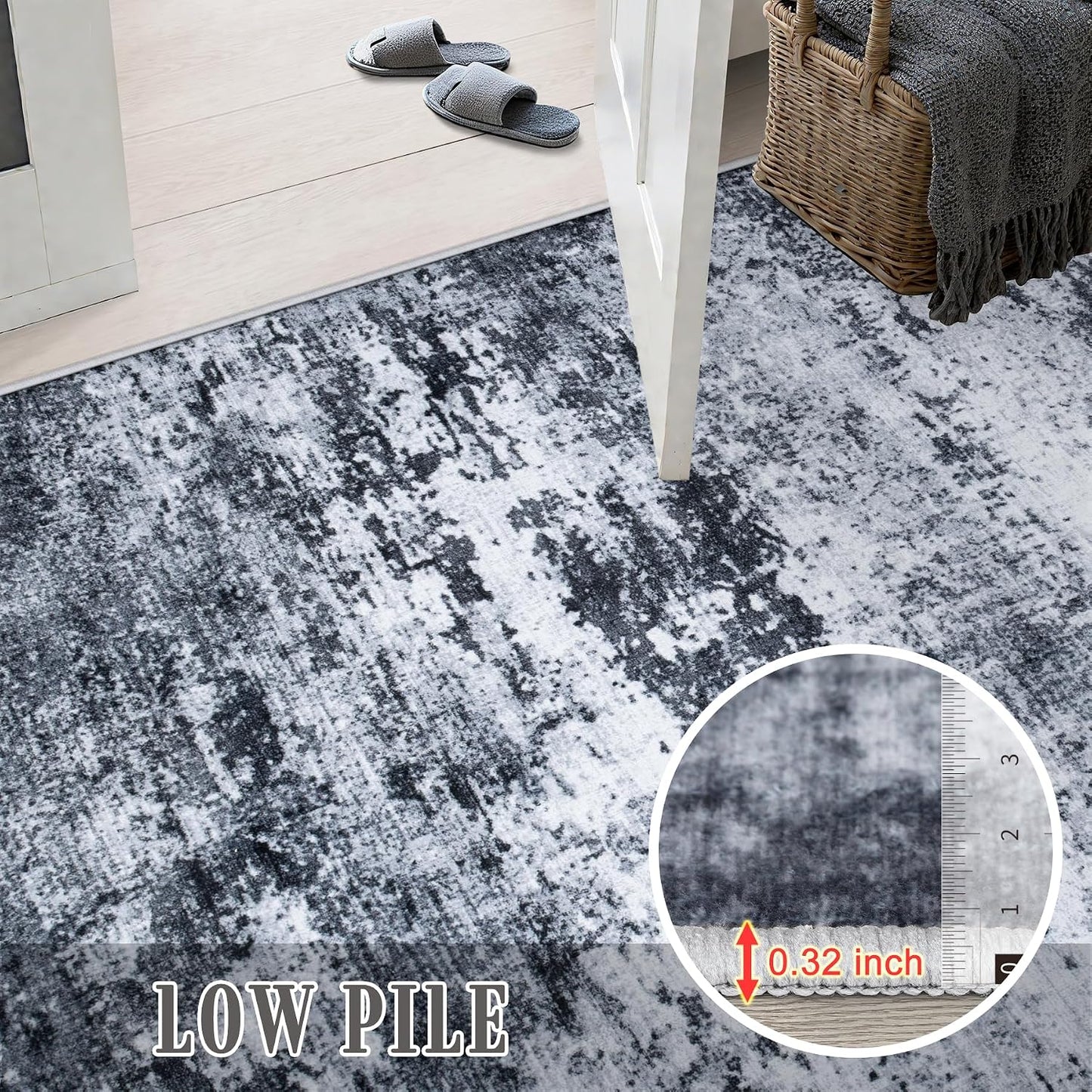 Alfombra de Área 8x10 pies para Sala de Estar: Alfombra Lavable Mod...