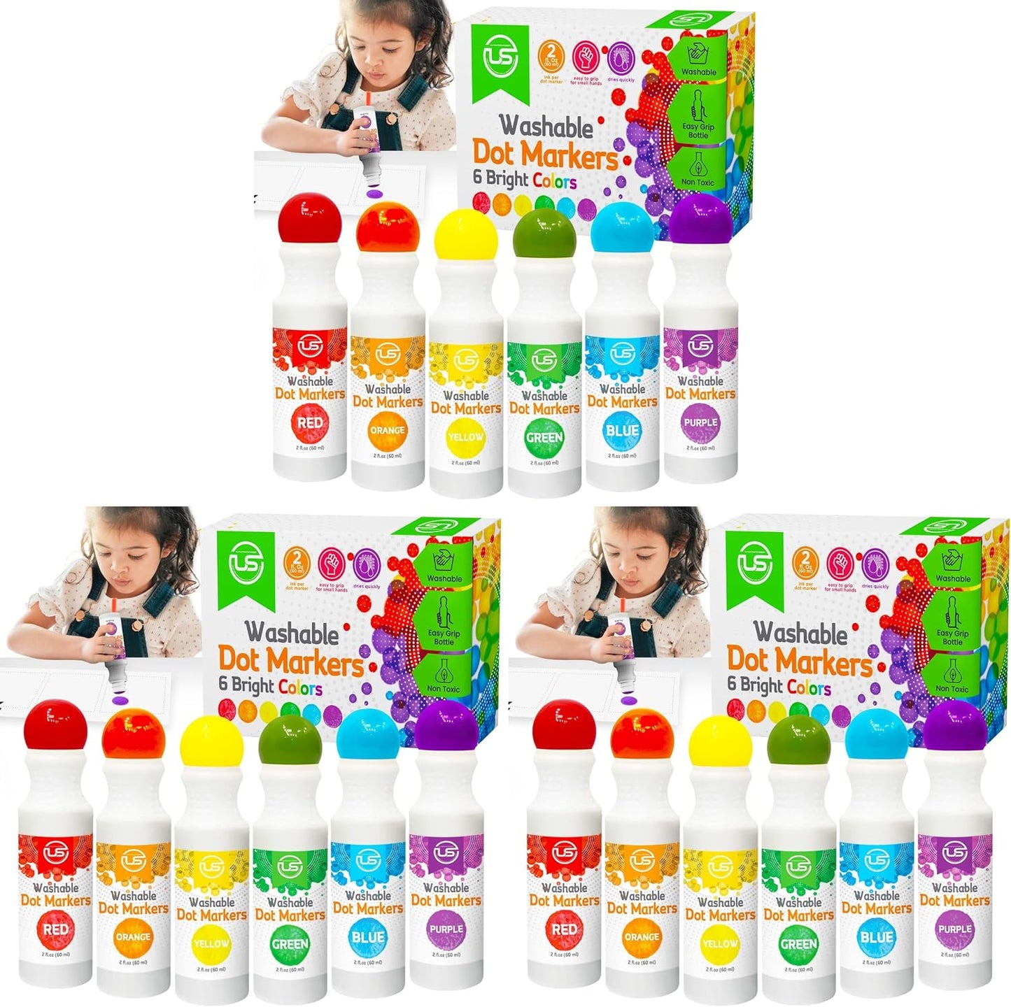 Ultimate Stationery Marcadores de puntos para niños pequeños y niño...
