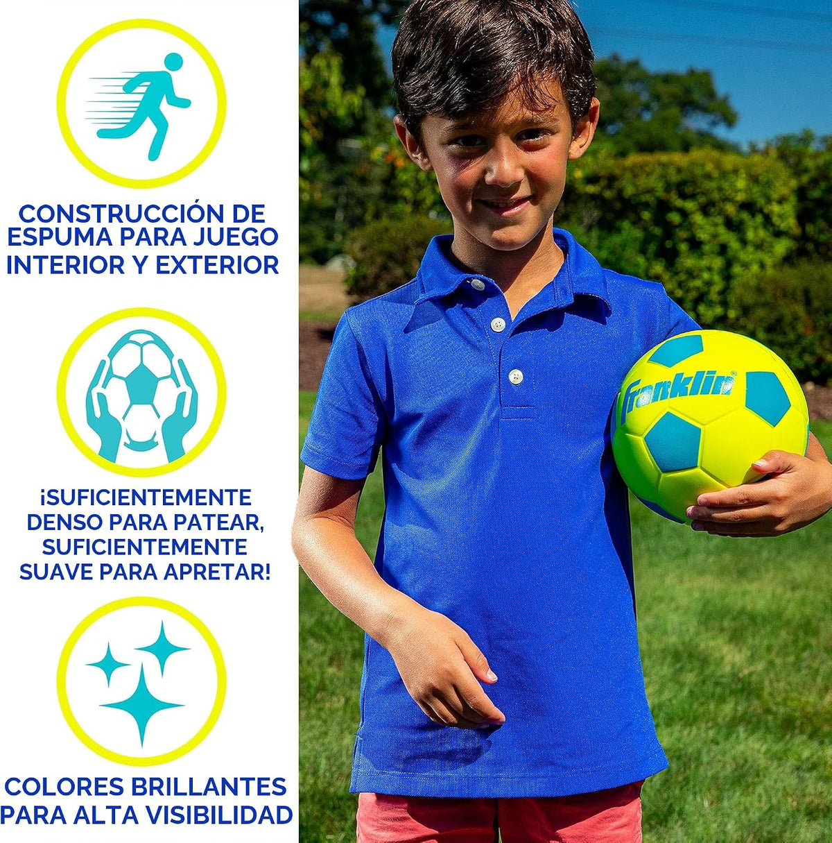 Franklin Sports Probrite - Balón de fútbol de espuma para niños, 6....