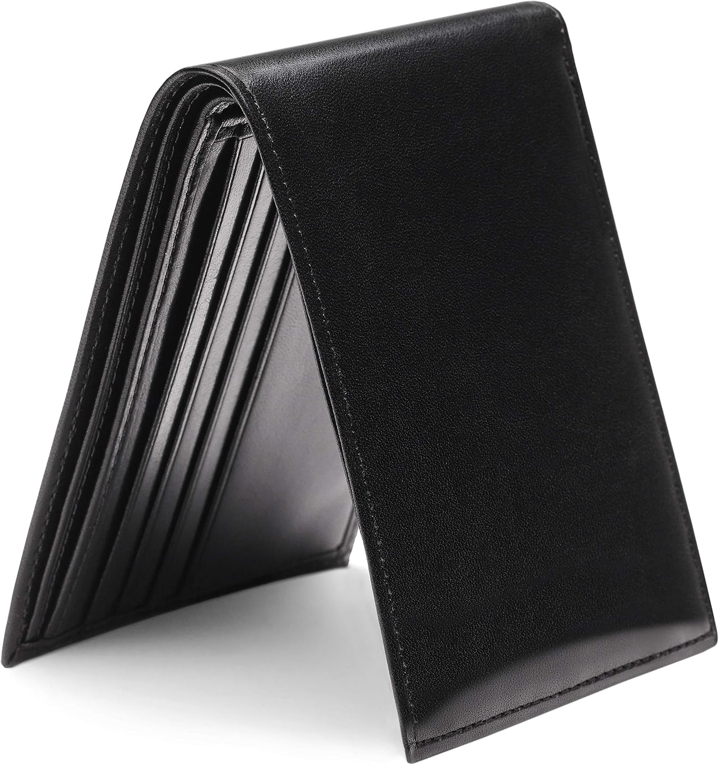 Bosca Cartera de 8 bolsillos para hombre en piel vieja - RFID, Negro -