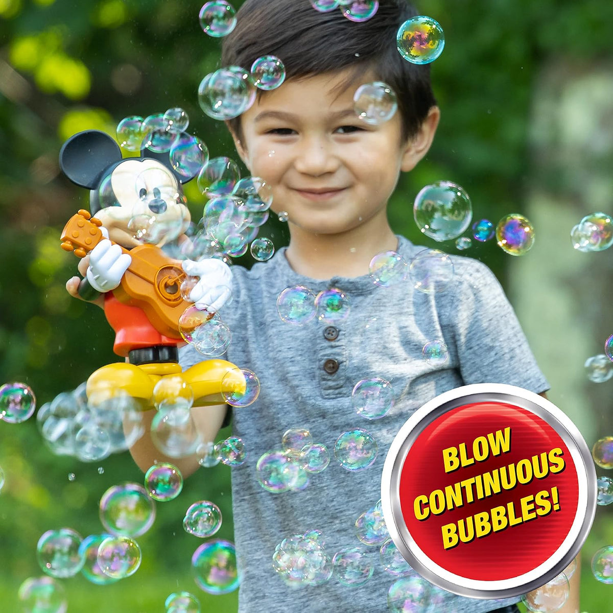 Little Kids Disney Mickey Mouse - Máquina sopladora de burbujas de...