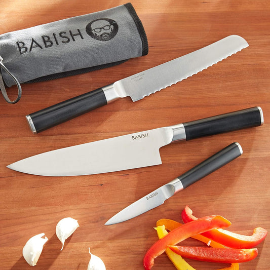 Babish - Juego de cubertería alemán de acero de alto carbono 1.4116...