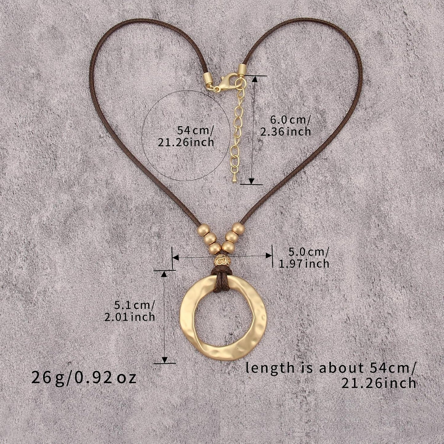JAOYU Collares bohemios para mujer, collar de cuero con colgante de...