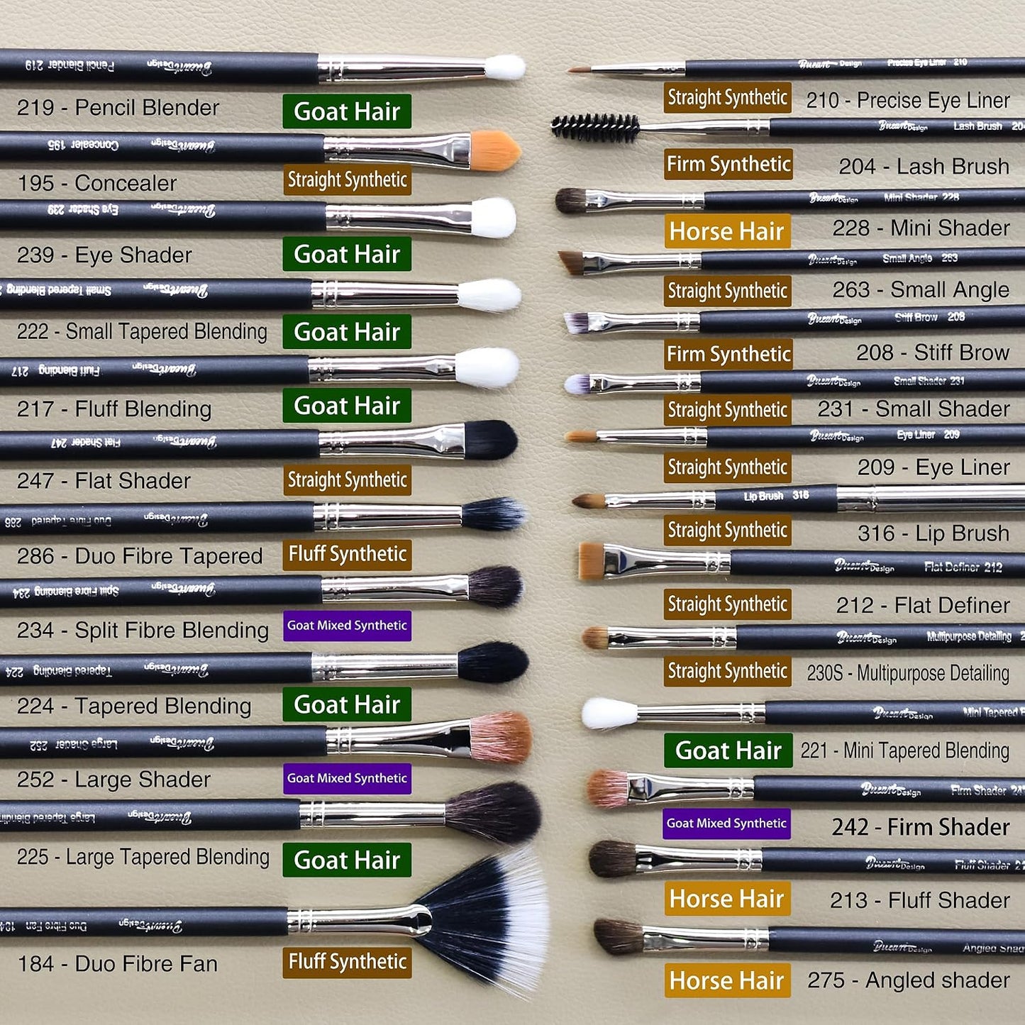 Bueart Design Juego de 42 brochas de maquillaje de grado profesiona...