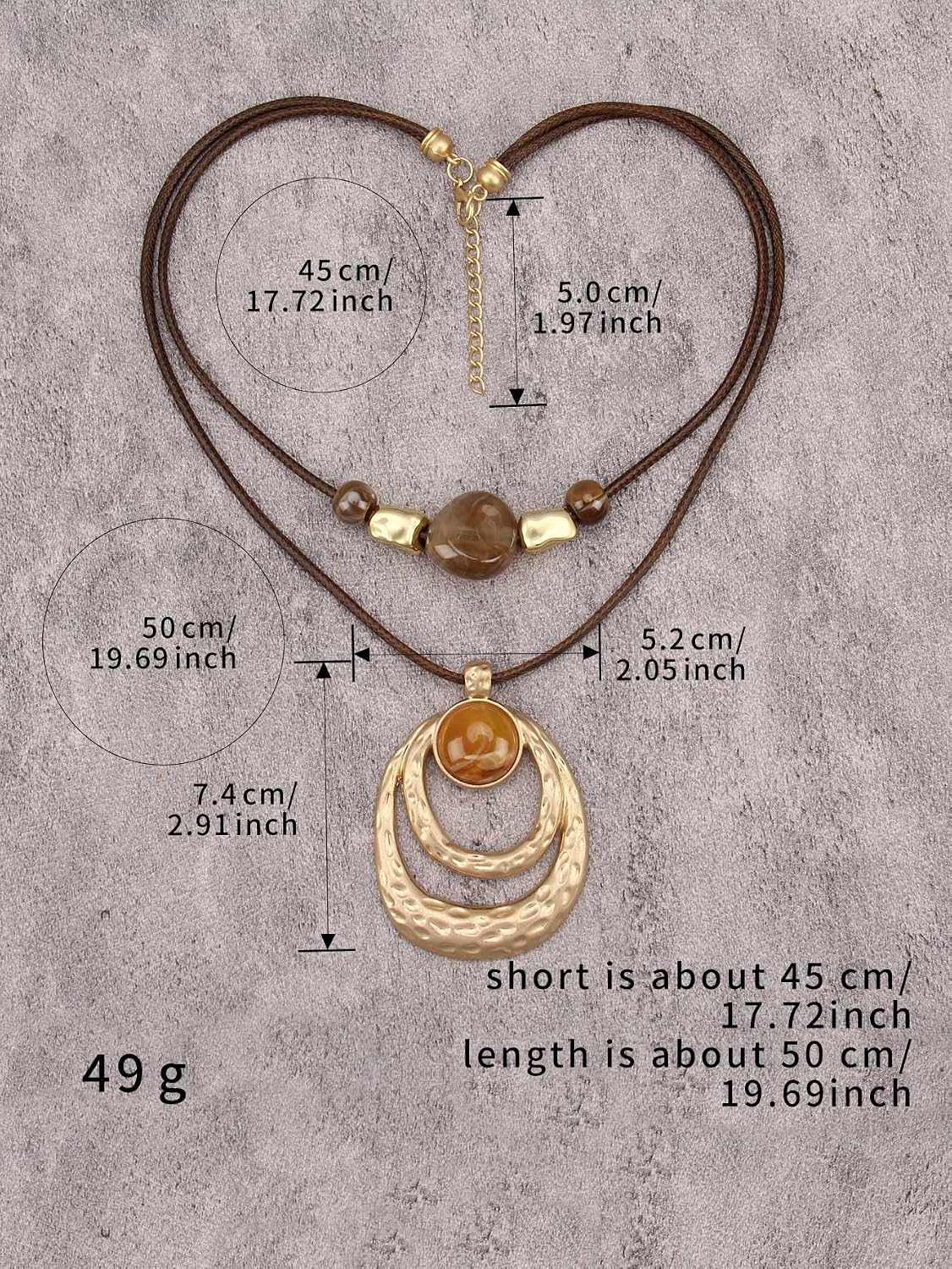 joymiao Collares bohemios para mujer, collar de círculo grueso, gar...