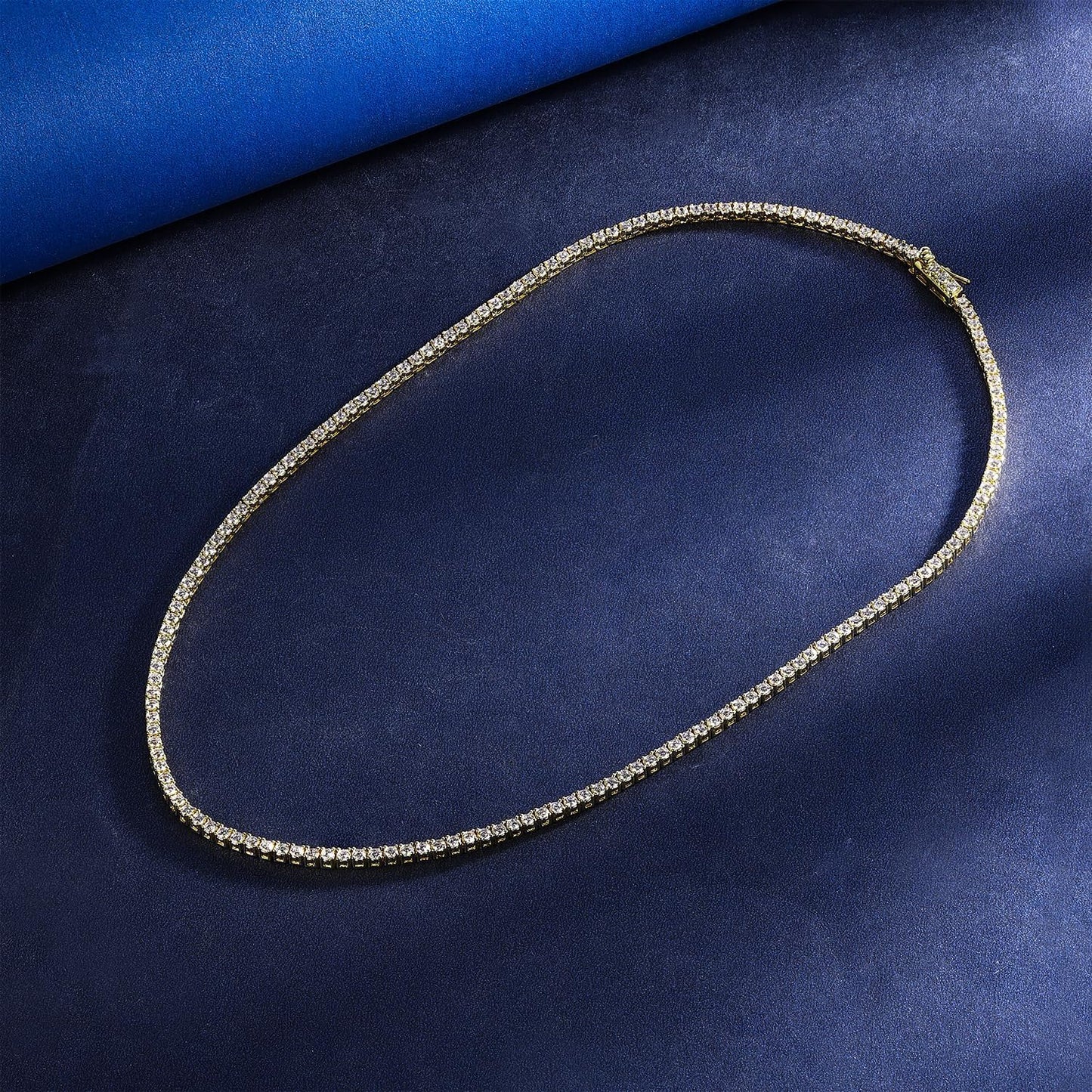 Gemsme Collar de tenis clásico con circonita cúbica redonda de 2,0...