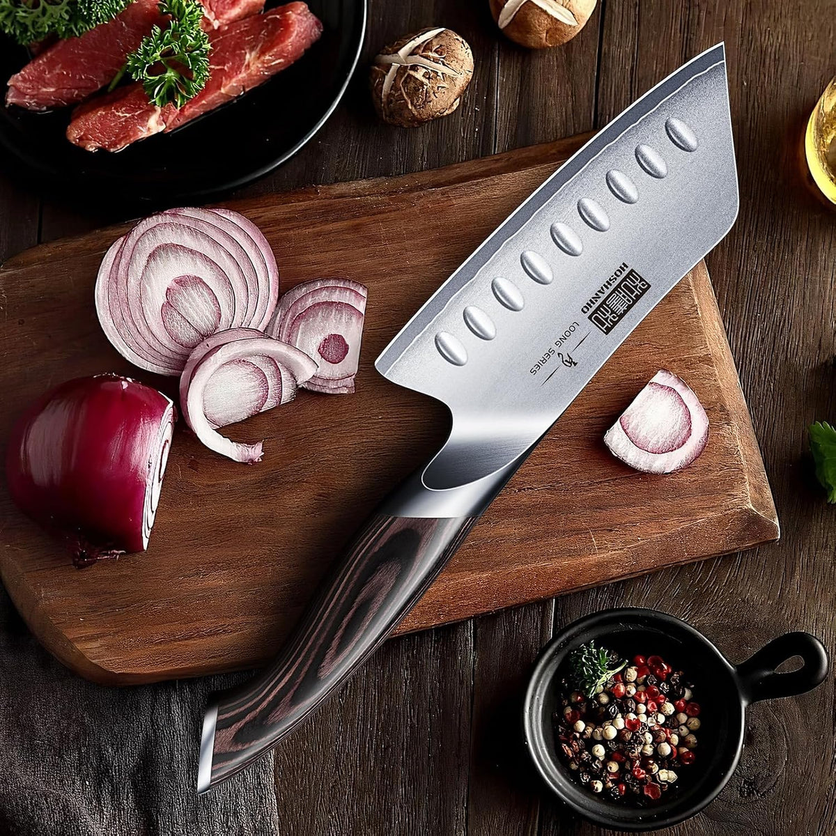 HOSHANHO Cuchillo de chef japonés de 5 pulgadas, cuchillo de cocina...