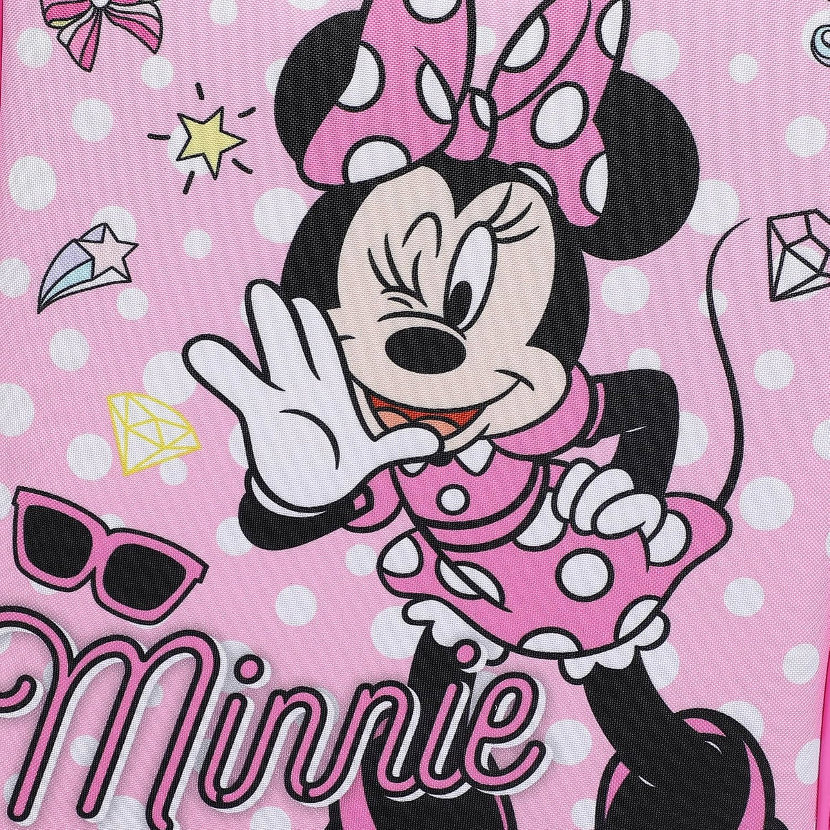 Disney Minnie Mouse - Gafas de sol y lazos, 14 pulgadas, color rosa