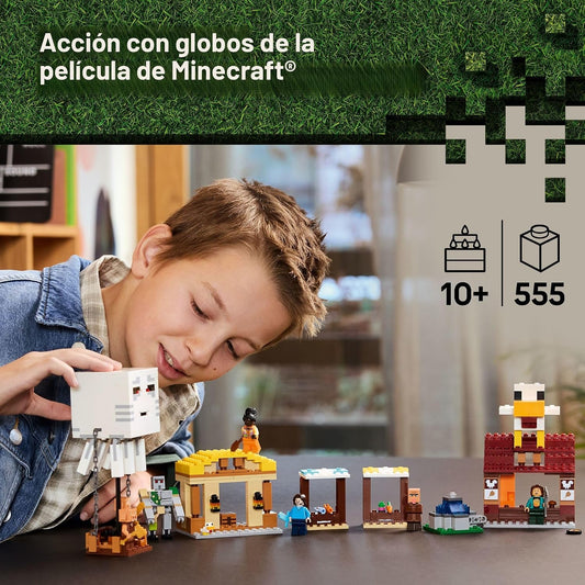 LEGO Minecraft El Ataque del Globo Ghast a la Aldea - Juego de Cons...