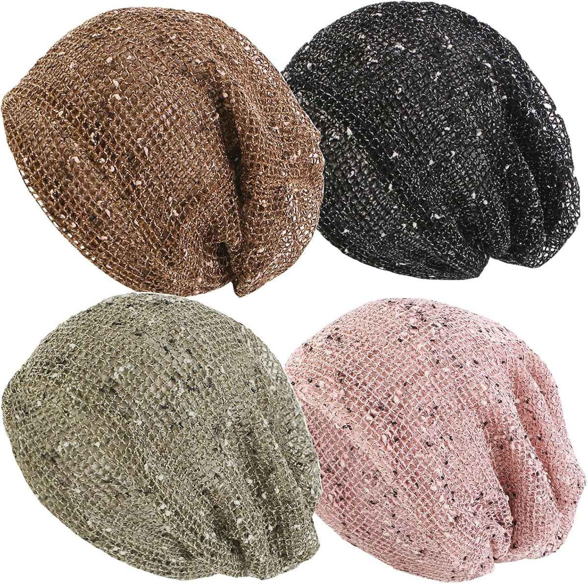 Gorro de verano transpirable para mujer, 4 piezas, de malla de algo...