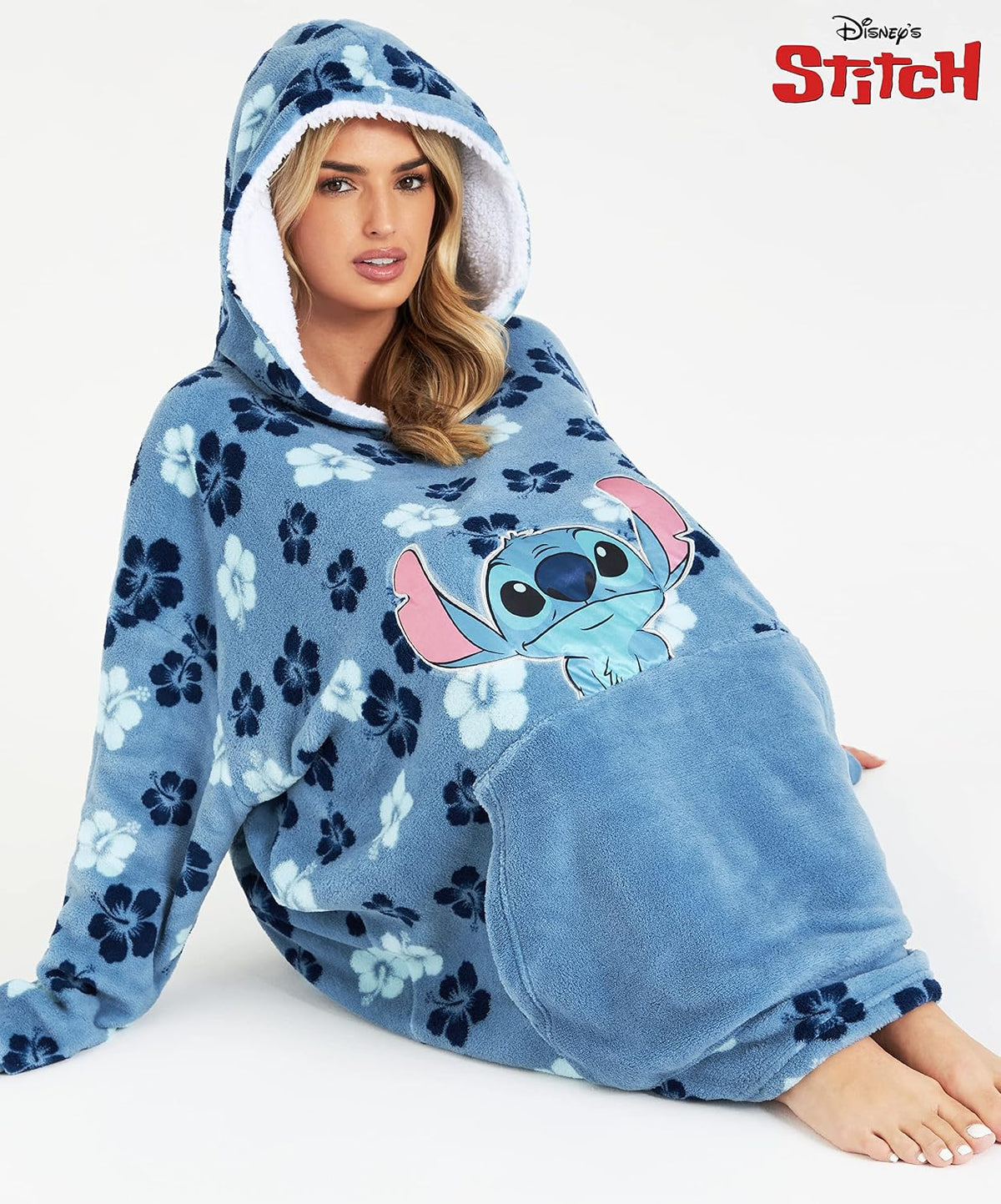 Disney Manta con Capucha de Stitch para Mujeres y Adolescentes, Pon...