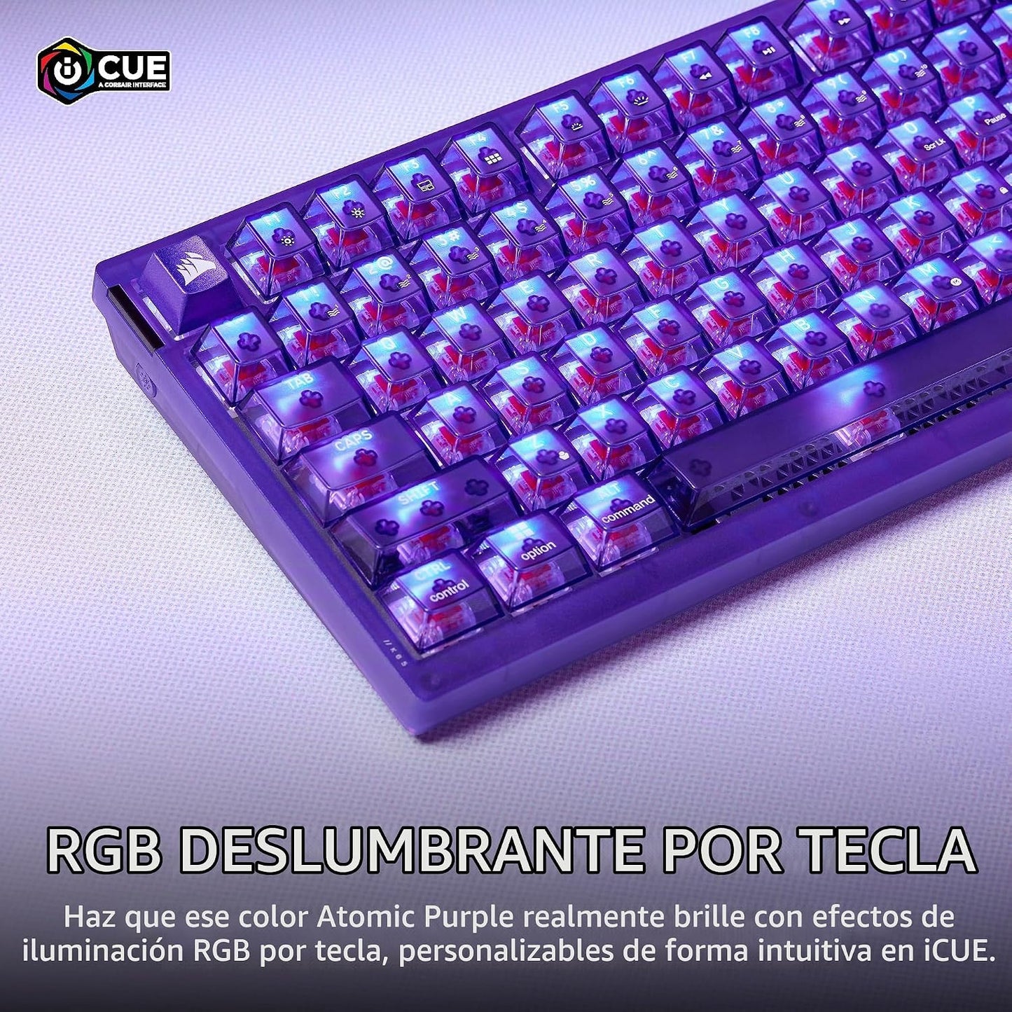 Corsair Teclado mecánico inalámbrico para juegos K65 Plus 75% RGB i...