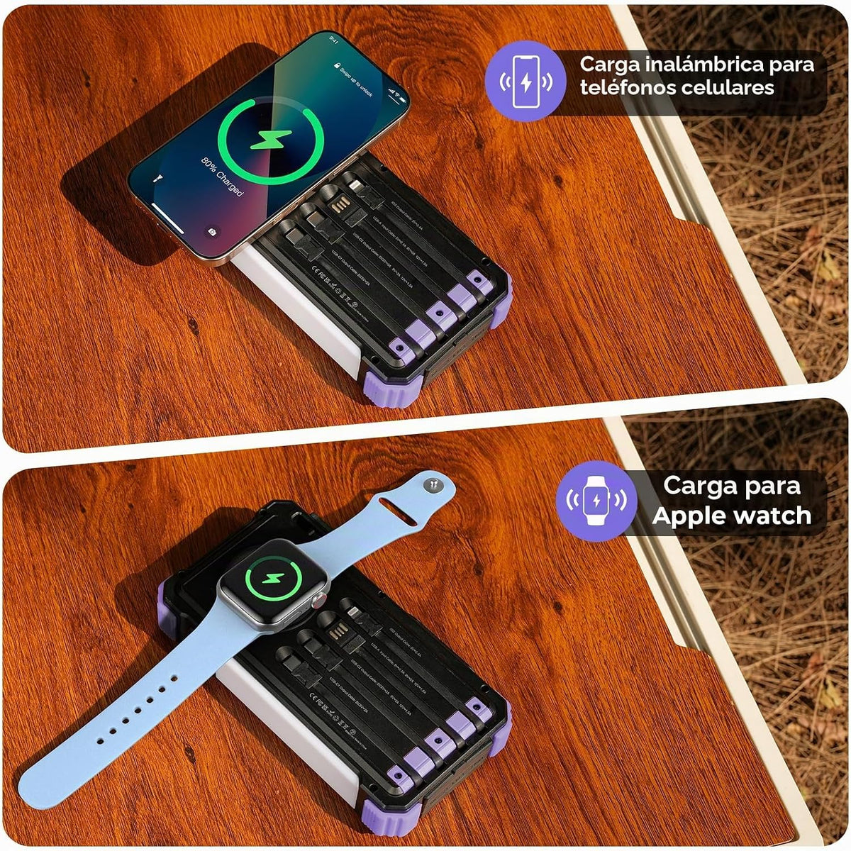 BLAVOR Cargador Solar Power Bank 20000mAh con Cables Incorporados,...