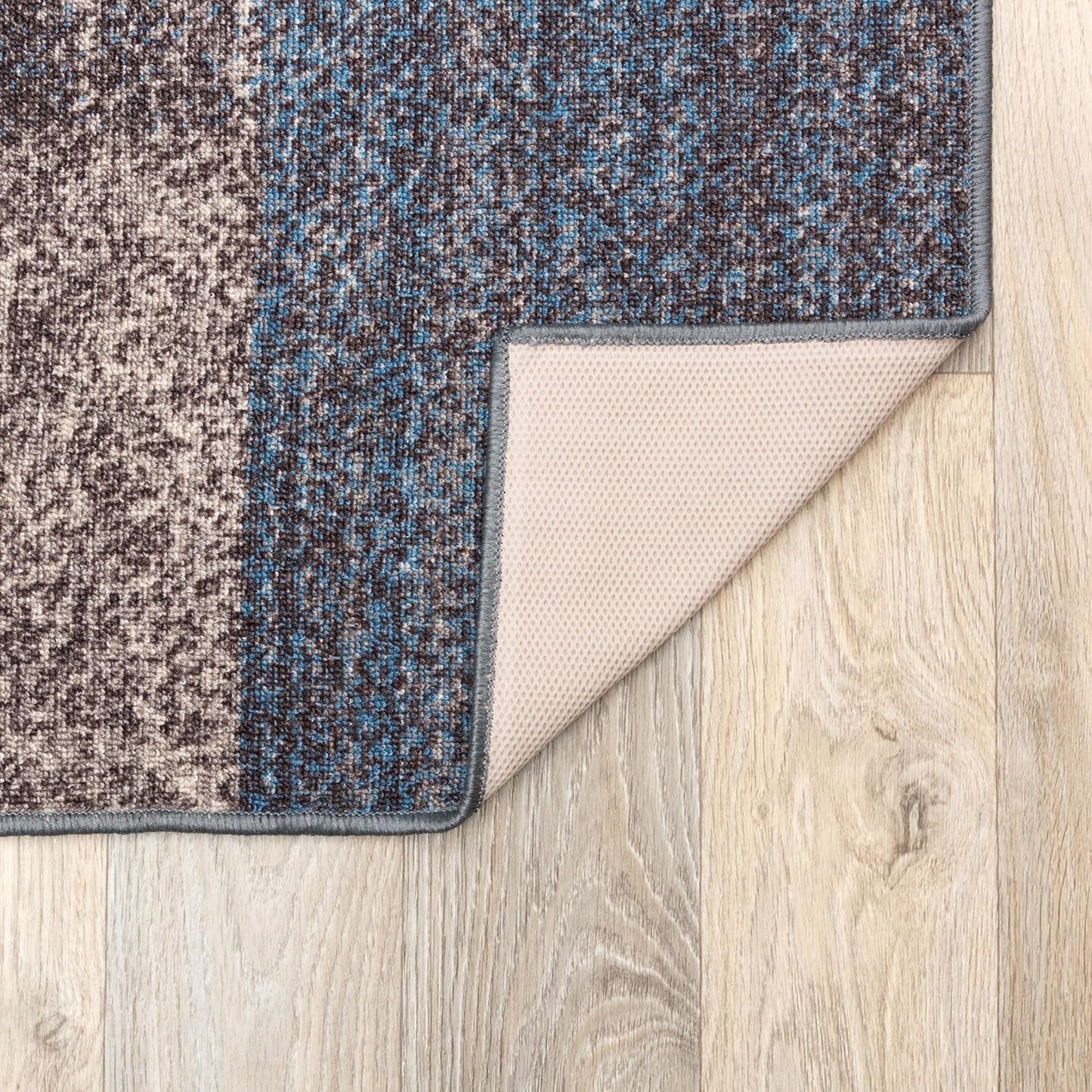 Rugshop Alfombra contemporánea con diseño geométrico azul en cajas,...