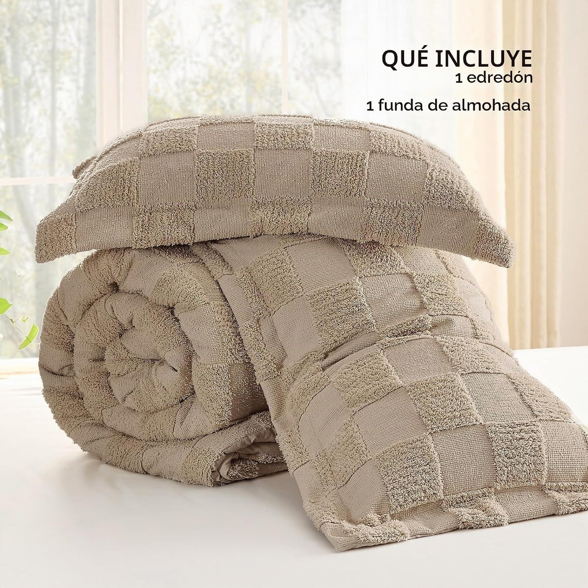 Bedsure - Juego de edredón de tamaño individual\/individual XL, rop...