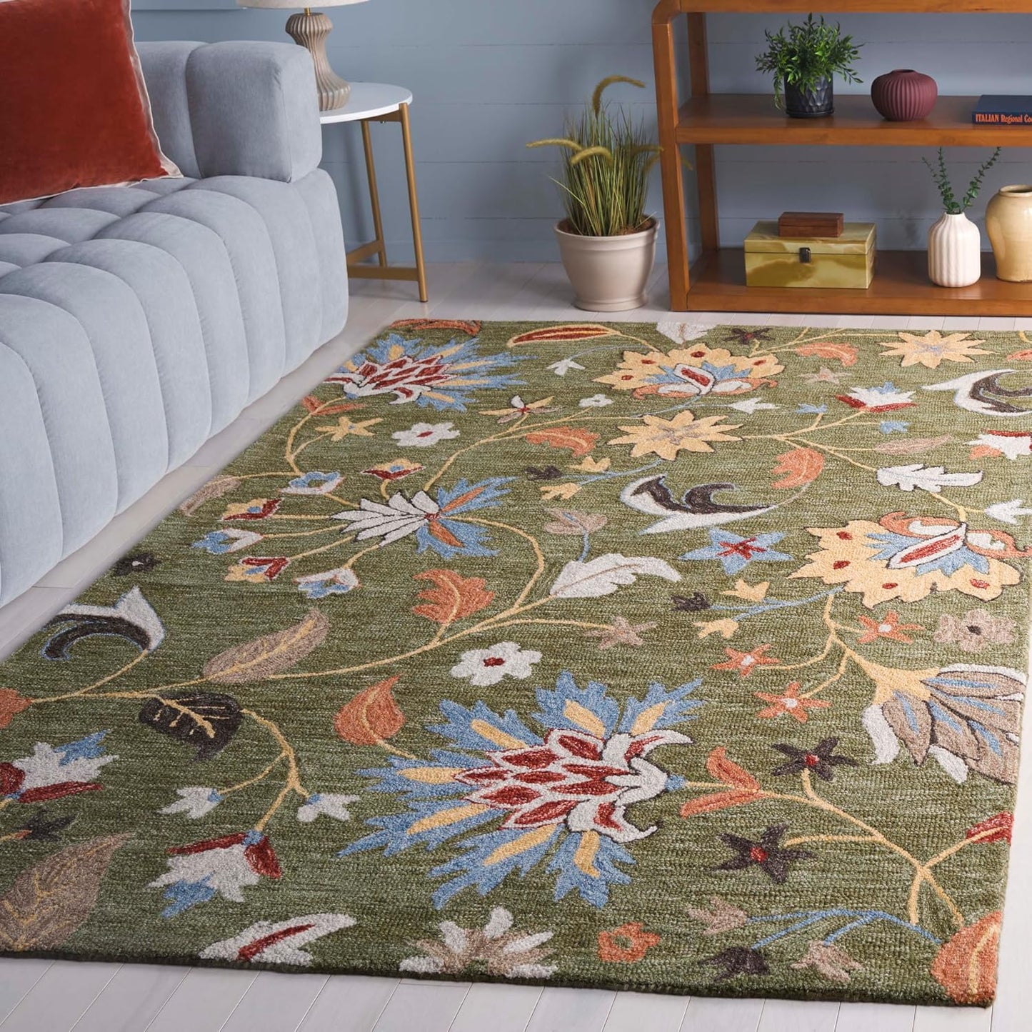 SAFAVIEH Jardin Collection - Alfombra de área de 10 x 14 pies, verd...