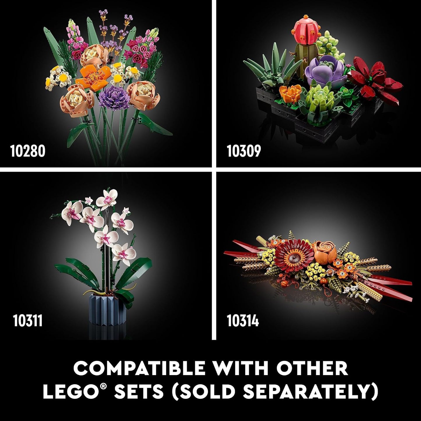 LEGO Botanicals - Ramo de flores silvestres artificiales, juego de...