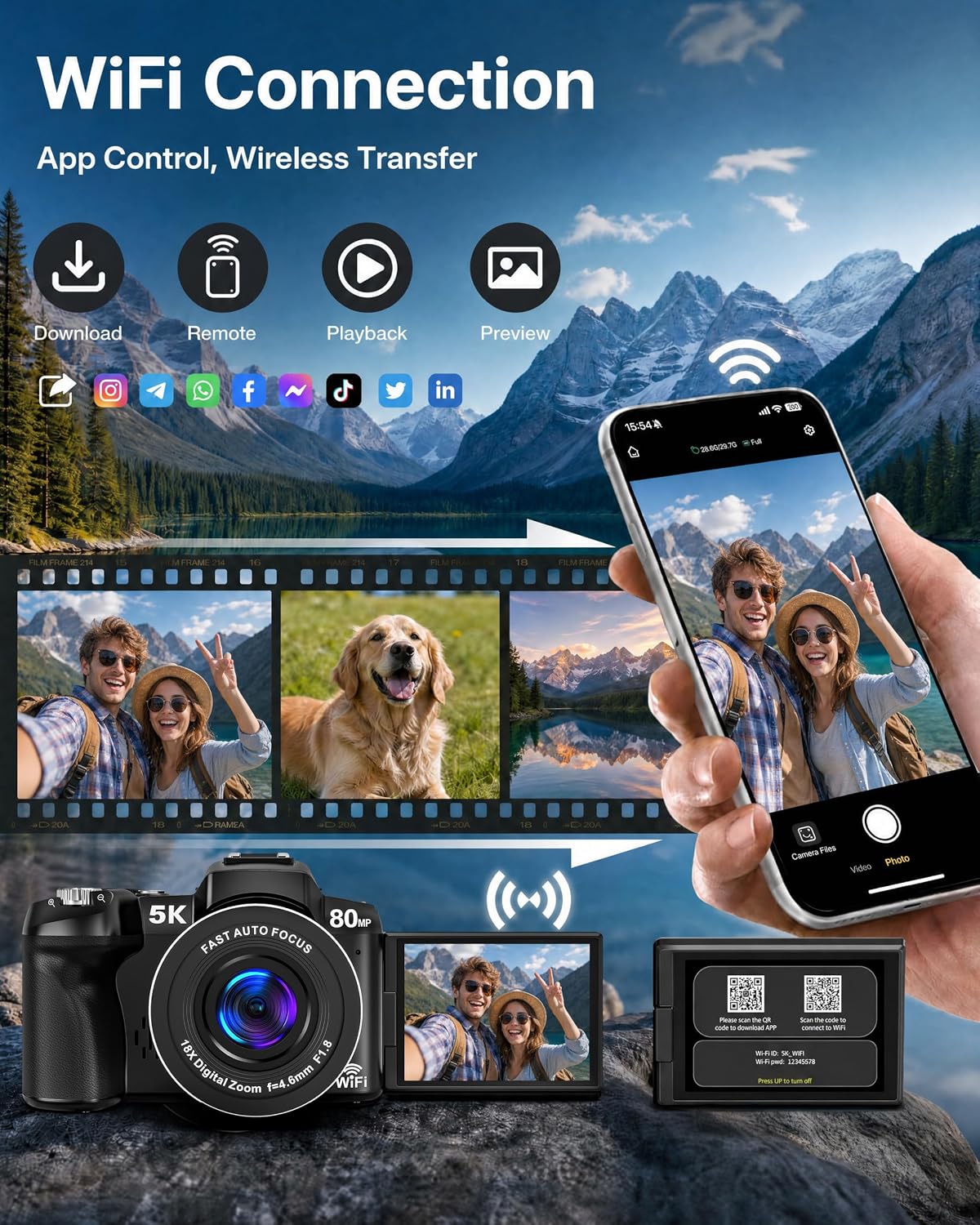 Cámaras digitales 5K para fotografía \u2013 Foco automático rápido...