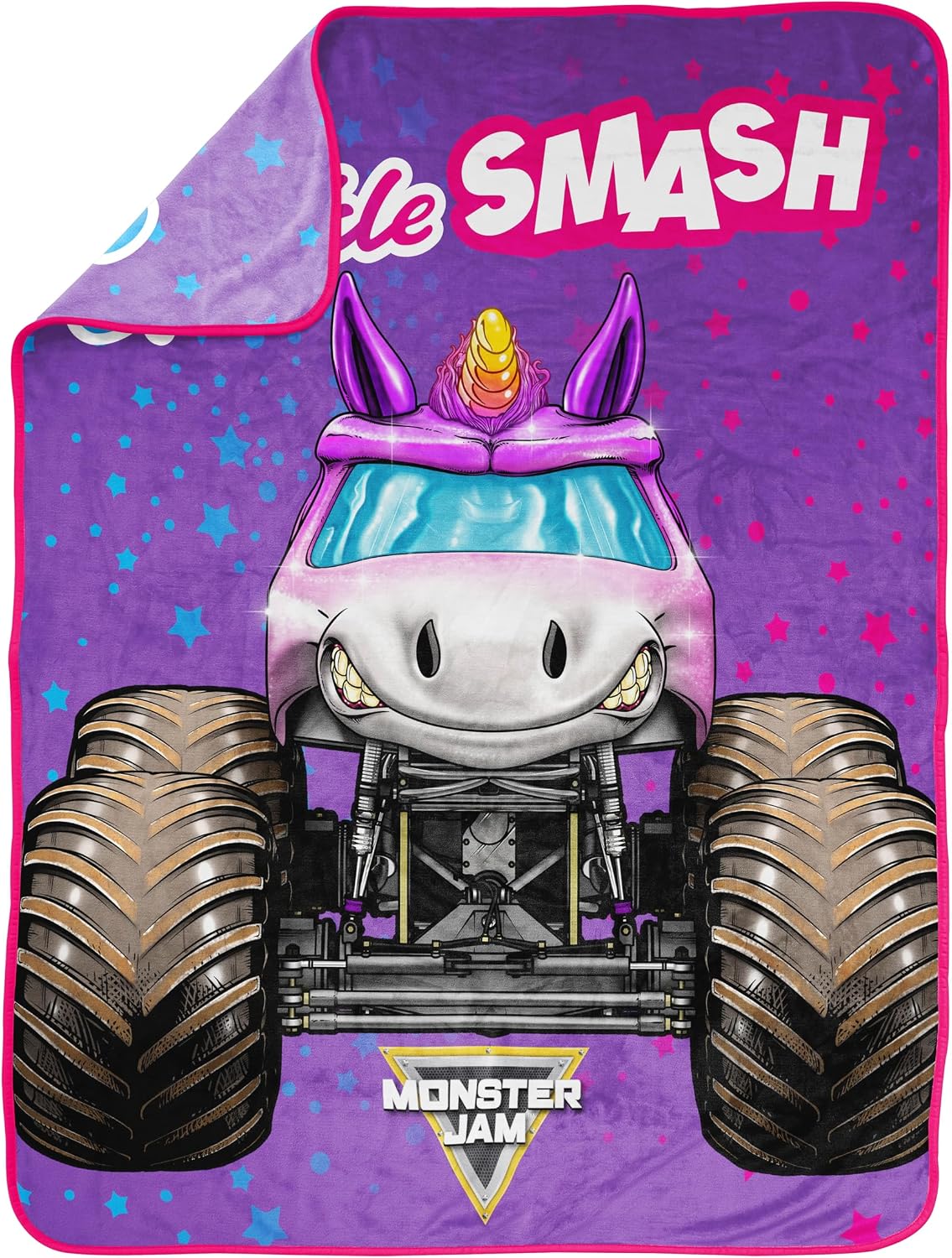 Monster Jam Sparkle Smash Monster Truck - Manta para niños, 46 x 60...