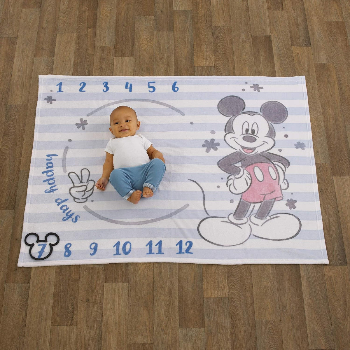 Disney Mickey Mouse Manta de Bebé Super Suave de Hito en Azul Claro...