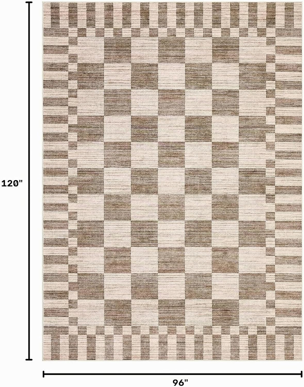 GarveeHome - Alfombra geométrica lavable de 8 x 10 pies, color marr...