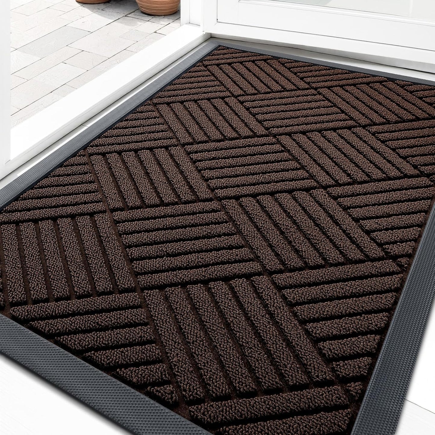 OLANLY Tapete para puerta delantera, entrada exterior, 33 x 21 pulg...