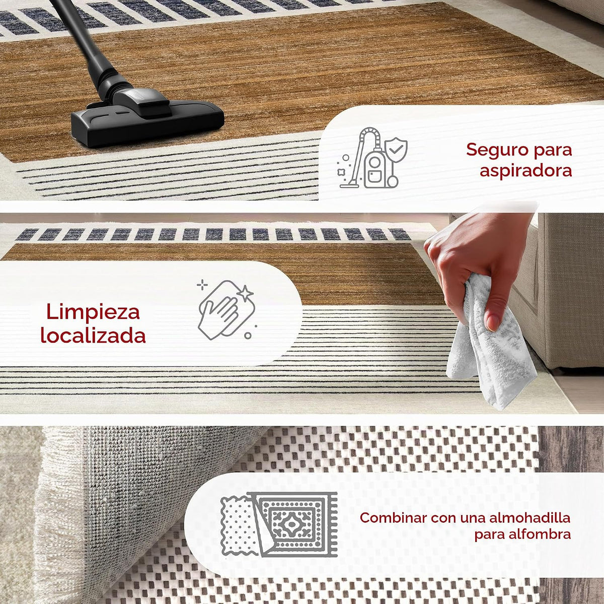 nuLOOM - Tapete con flecos para interior, hecho en telar eléctrico,...