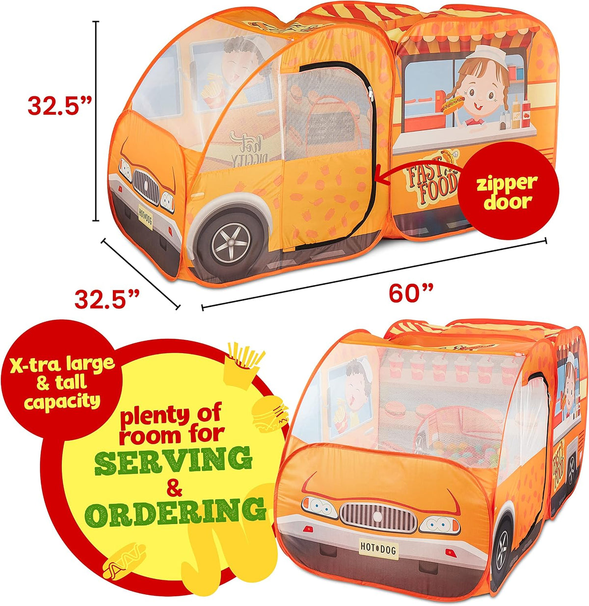 Kiddzery Tienda de campaña para camiones de comida, 54 piezas, jueg...