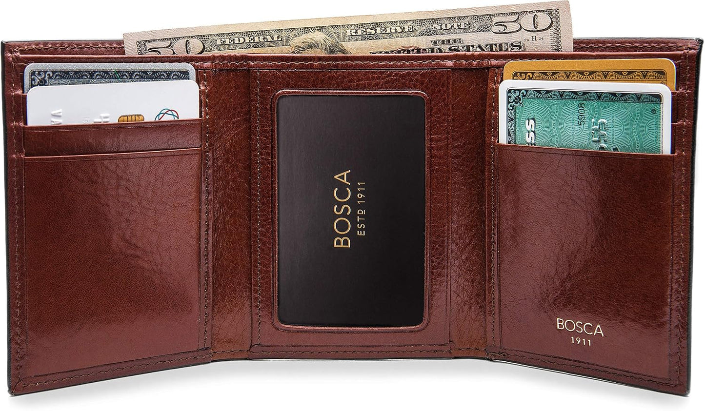Bosca Doble I.D. Trifold para hombre