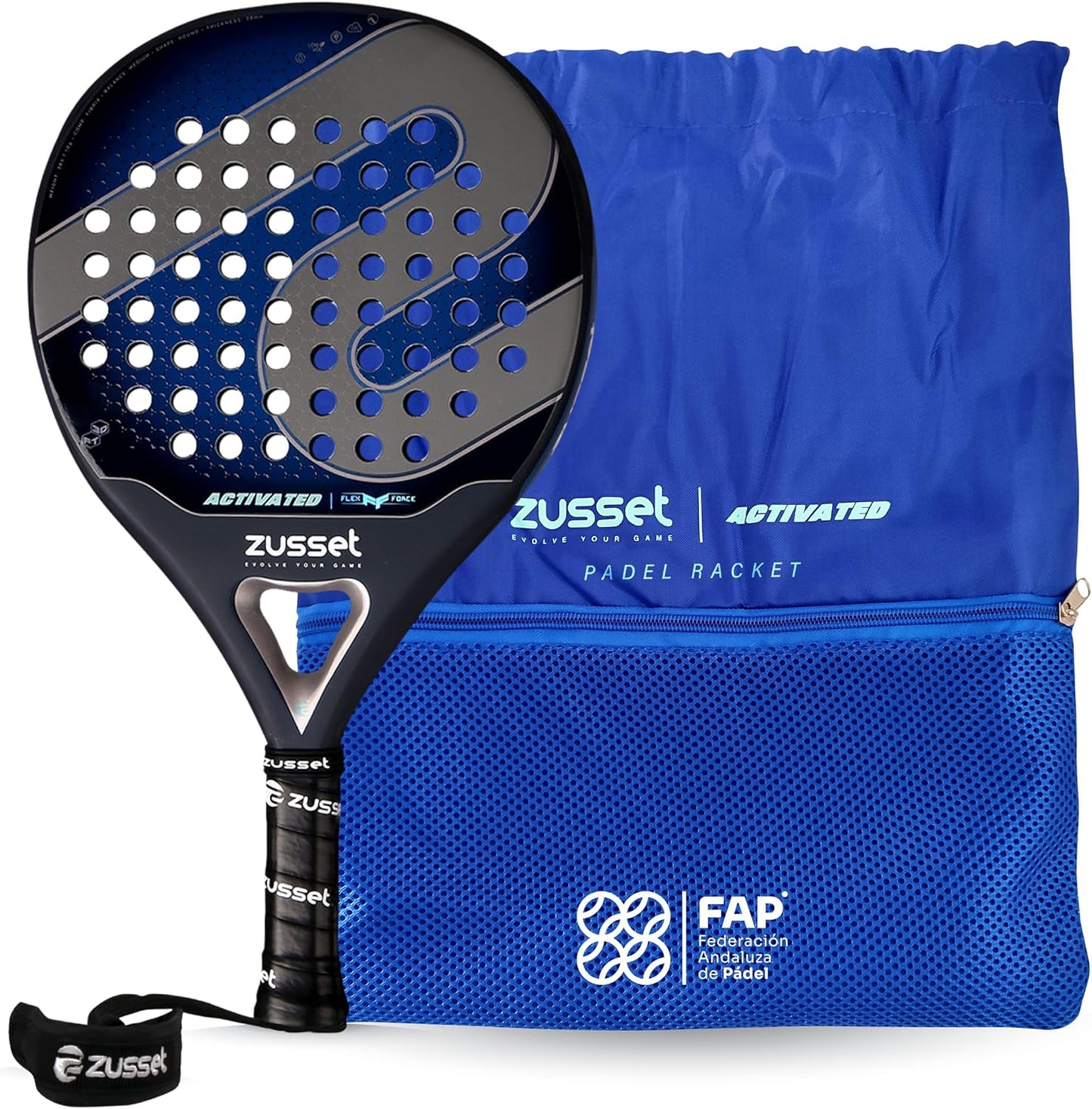 Pala de pádel ZUSSET Activada 2025 | Pala Padel Forma Redonda | Bal...