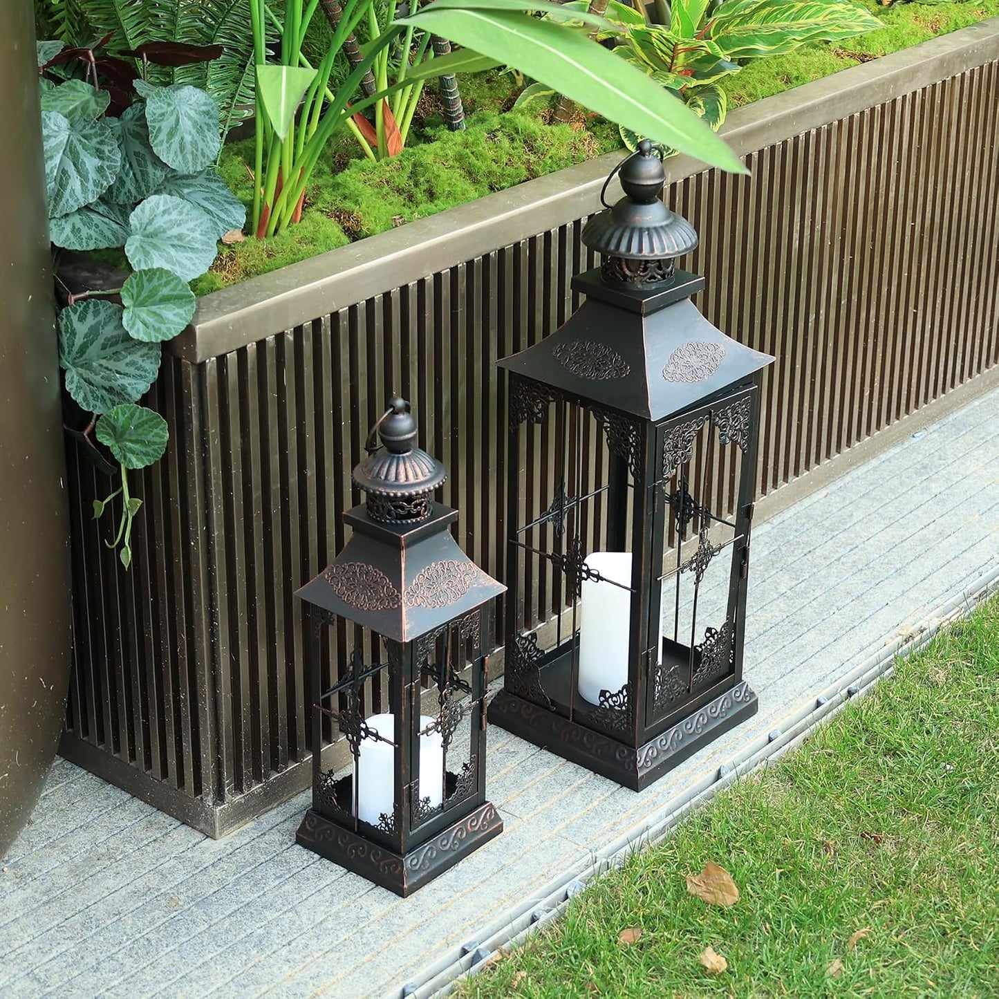 DECORKEY Faroles LED decorativos para exteriores e interiores, faro...