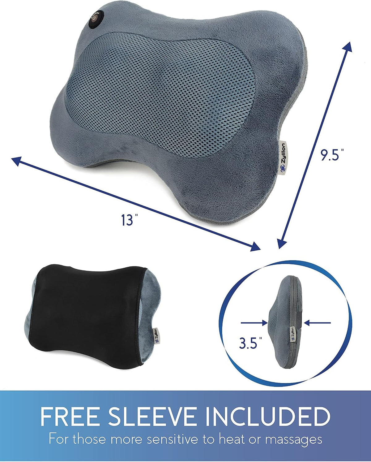 Zyllion ZMA-13 masajeador de espalda y cuello con calor para alivia...