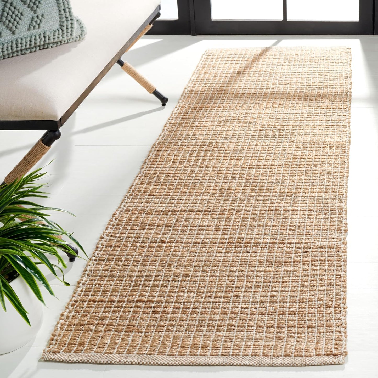 SAFAVIEH Natural Fiber Collection - Alfombra de pasillo de 8 pies,...