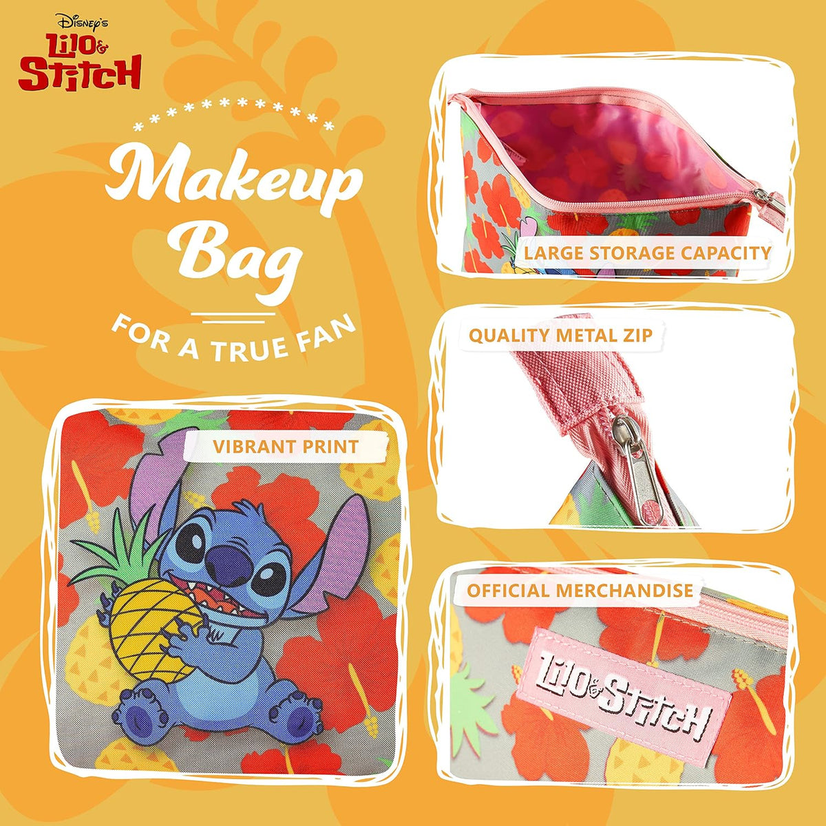 Disney Regalos de Stitch para niñas, bolsa de maquillaje para adole...