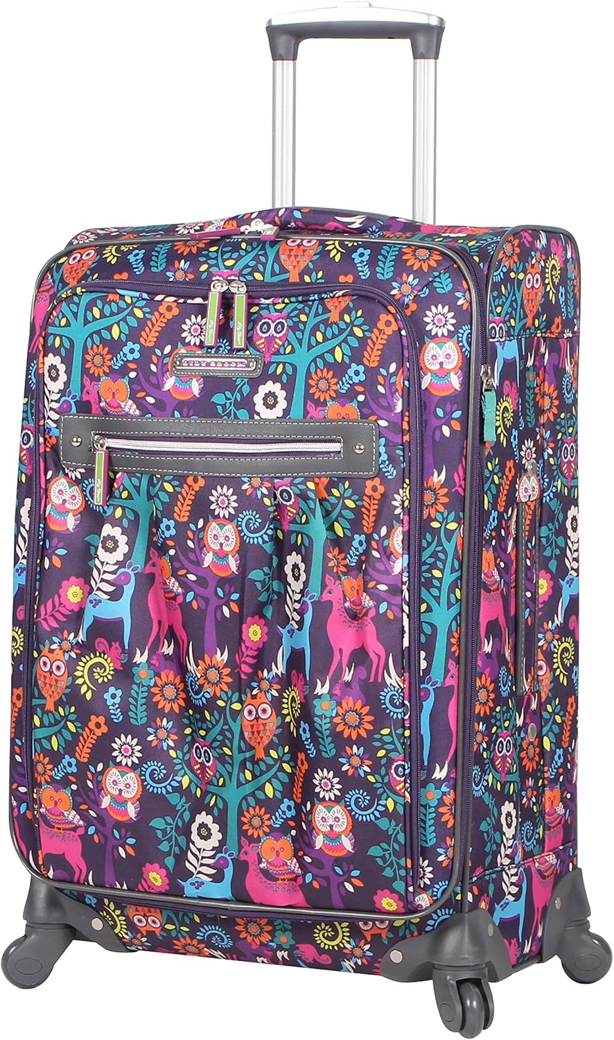 Lily Bloom Equipaje con patrón de diseño de 24 pulgadas, maleta exp...