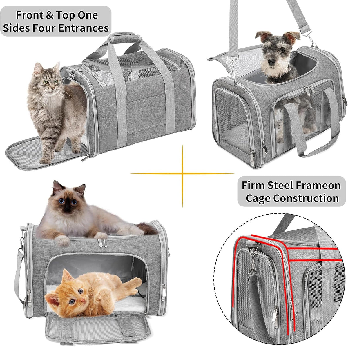 LEHNI Transportador de gato de lados blandos\/perros\/mascotas | Pa...