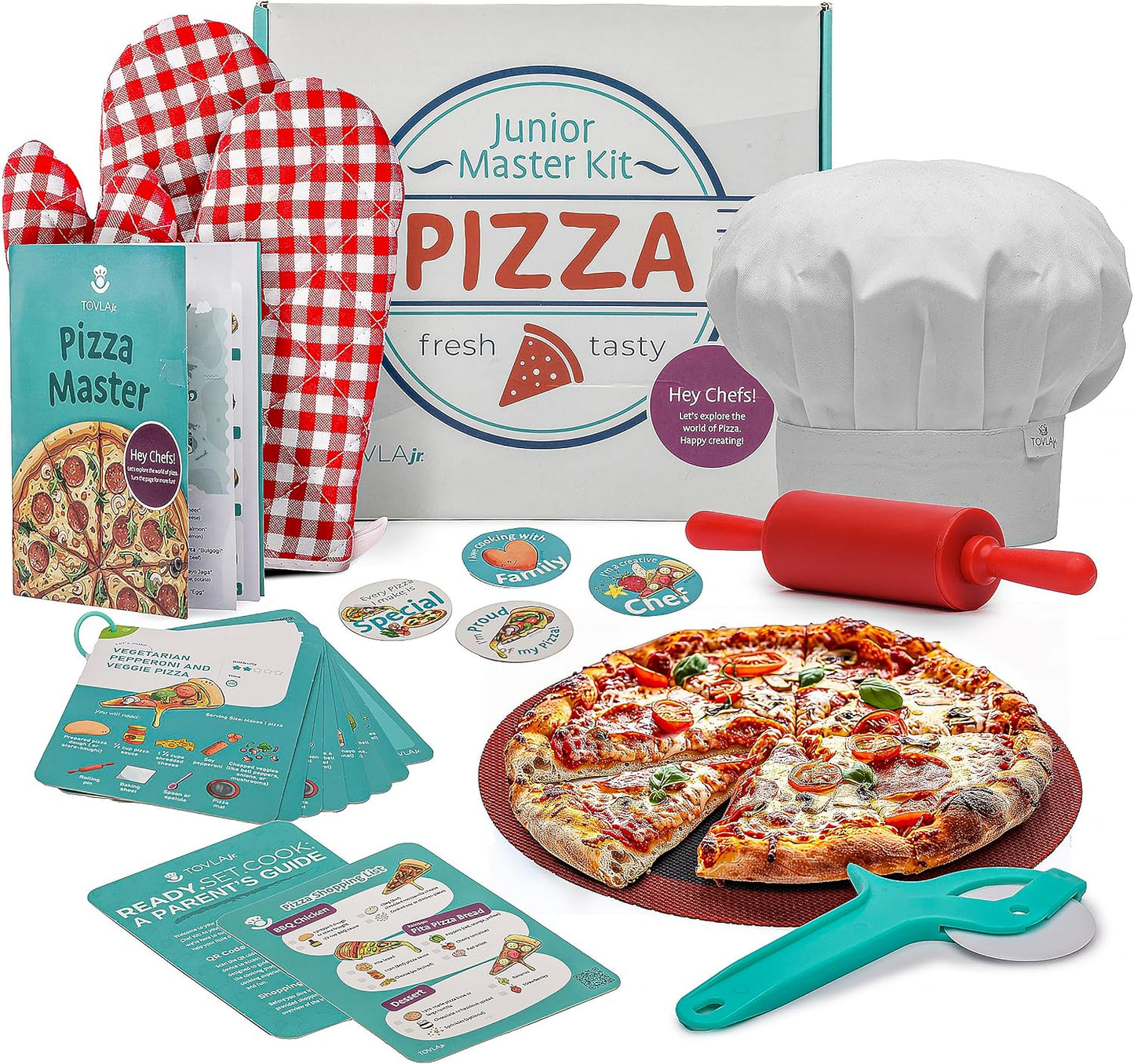 Tovla Jr. Kit de cocina de pizza real definitivo para niños, divert...