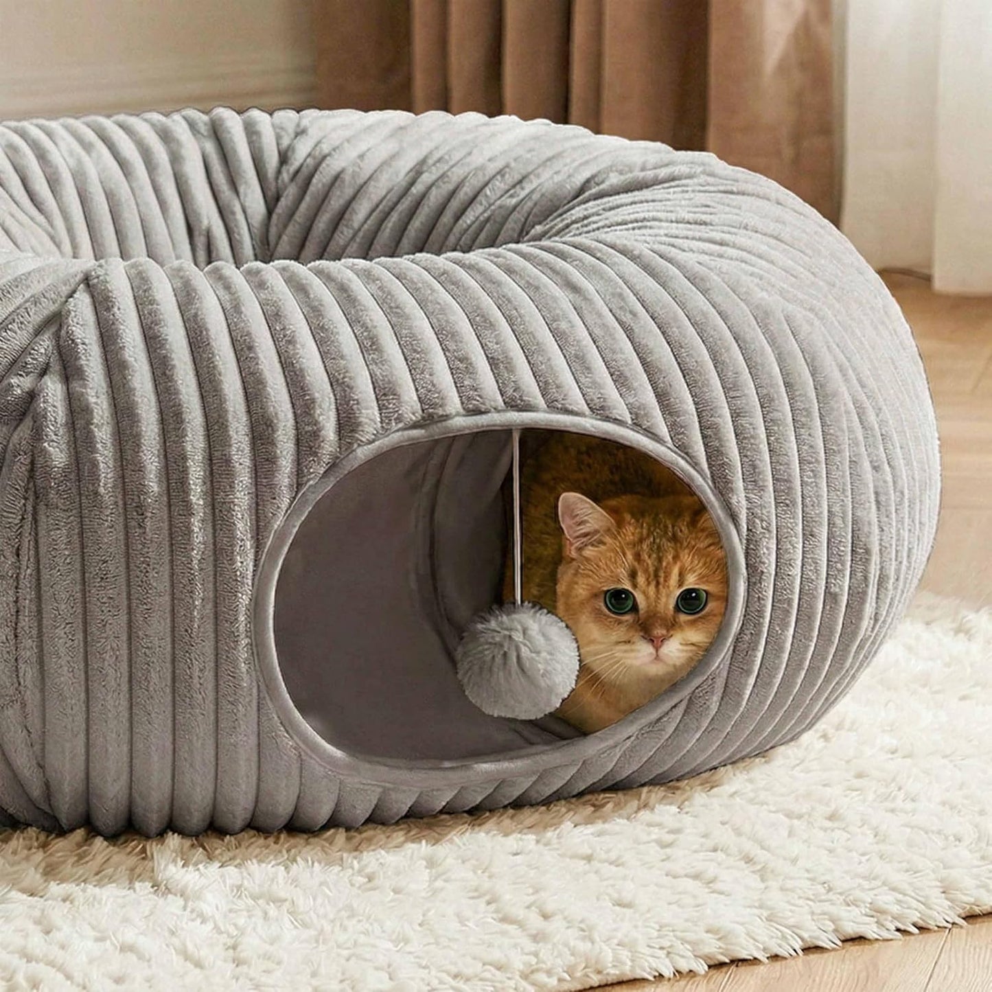 MOYMO Cama tipo Túnel para Gatos de Interior, Cama tipo Cueva de Ga...
