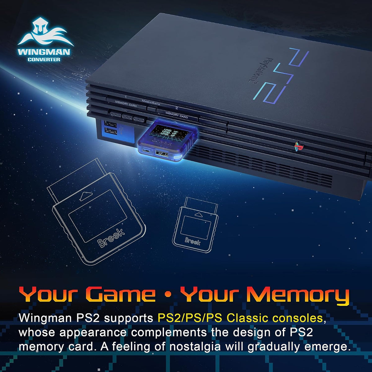 Brook Wingman PS2 Starry Blue Converter - Convertidor especial de c...