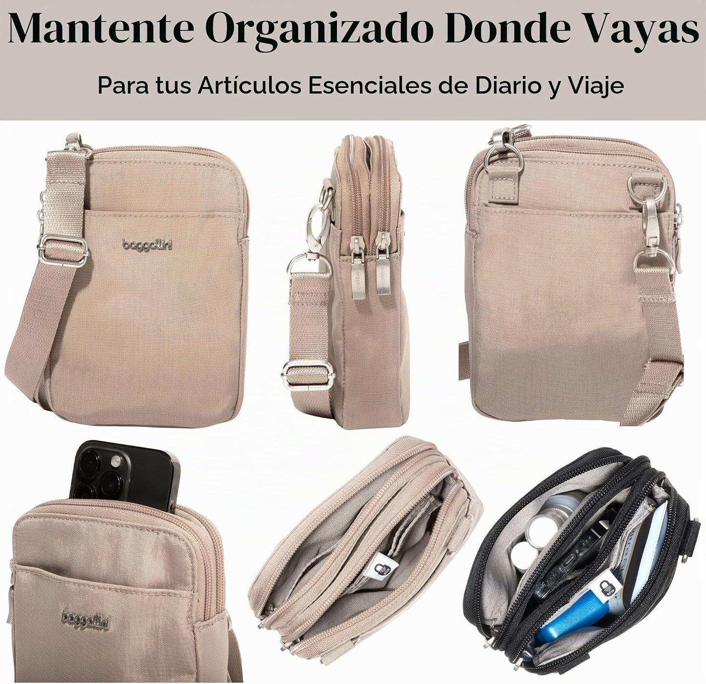 Baggallini Take Two Rfid Crossbody moderno para mujer