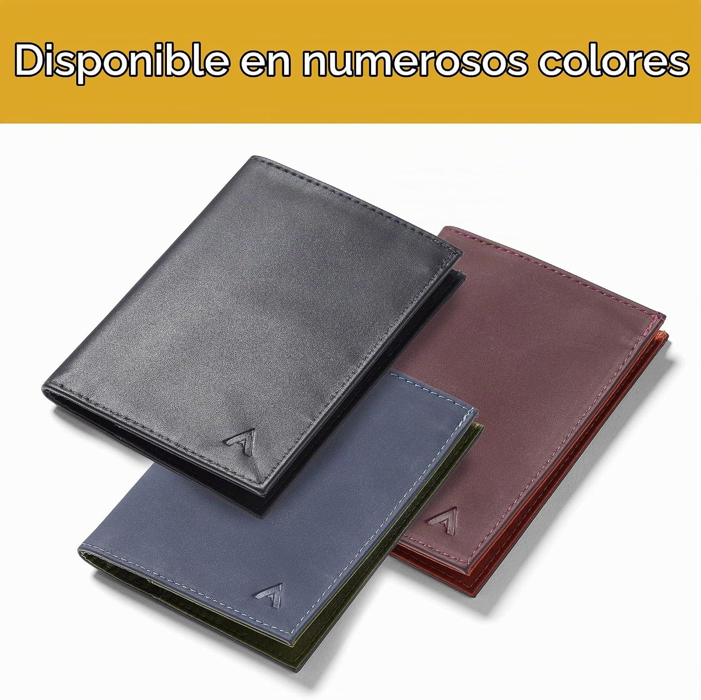 Allett Cartera Original | Delgada, Minimalista | Bloqueo RFID, Dobl...